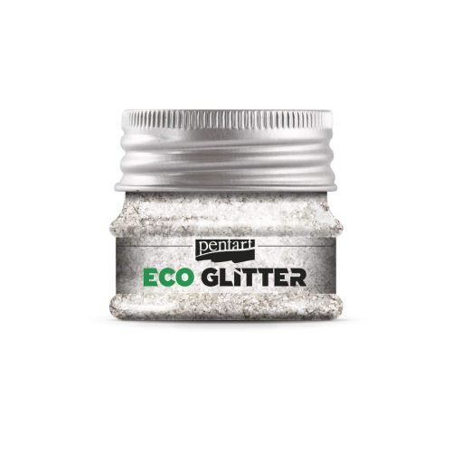 Eco Glitter ezüst, durva 15 g