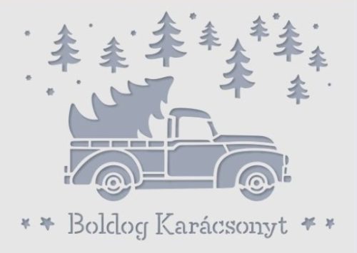 Sablon - Boldog karácsonyt autós (kb. 20*14,5 cm)